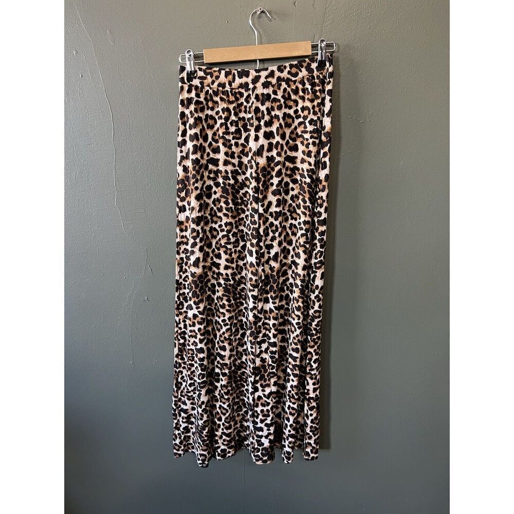 Maverick the Collection Womens Leopard Print Wide Leg Size Small NWT